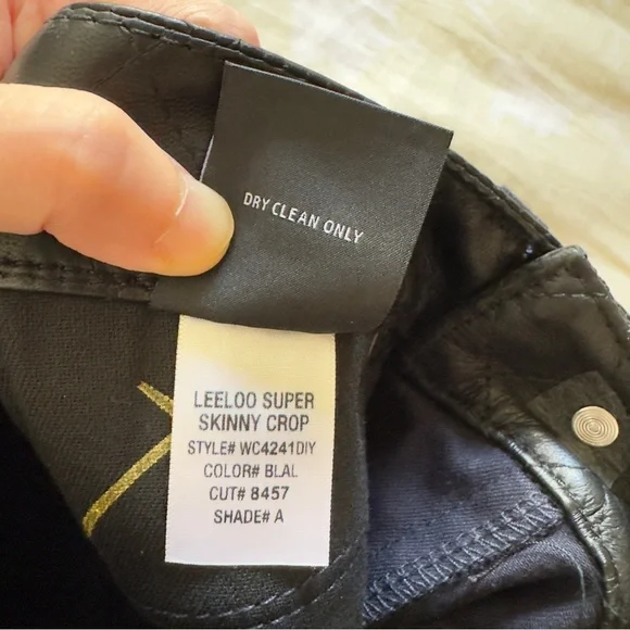 NWT Navy Hudson Jeans Leeloo Quilted Leather Stripe 25 Retail $298